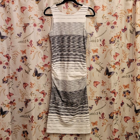 Athleta White and Black Stripped Midi Dress - Picture 2 of 10
